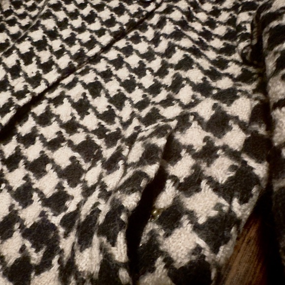 BANANA REPUBLIC Houndstooth Moto Jacket Wool Women Size XL Black Taupe - Picture 13 of 16